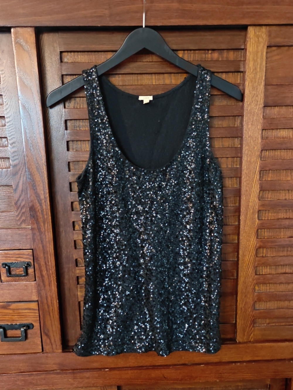 J.Crew Black Sequin Tank Top Size S